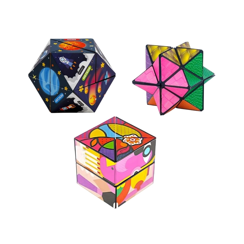 JUGUETE ANTI-ESTRÉS CUBOS MÁGICOS INFINITY 3 EN 1 RUBIK - SET EXPLORACIÓN ESPACIAL - 1