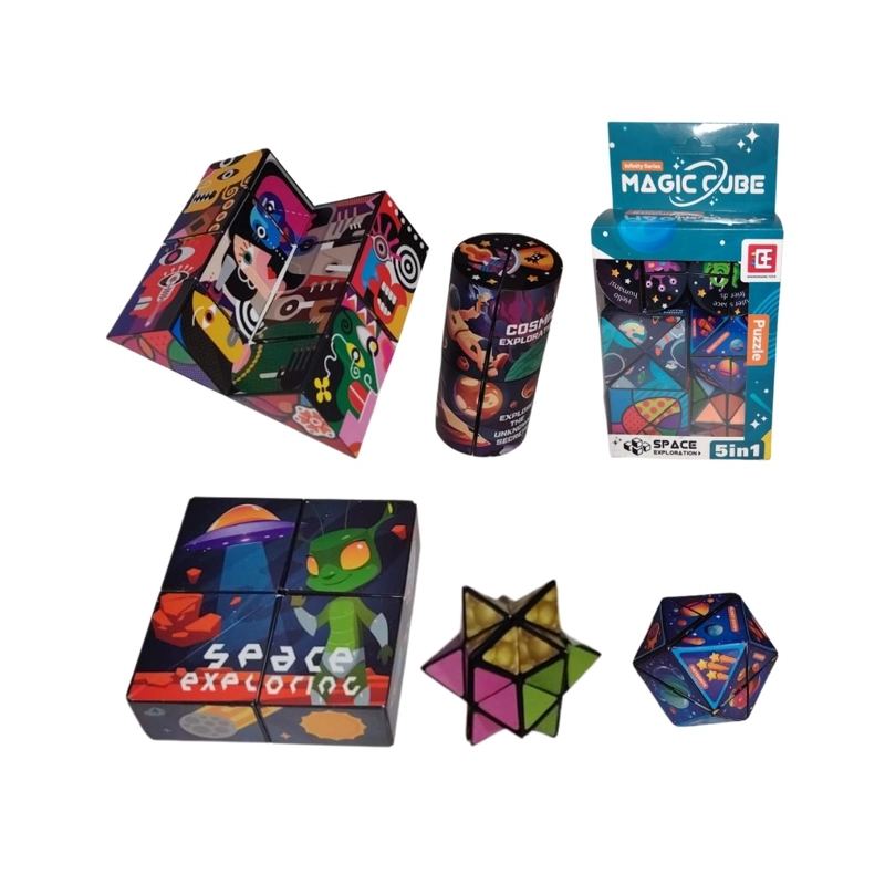 JUGUETE ANTI-ESTRÉS CUBOS MÁGICOS INFINITY 5 EN 1 RUBIK - SET EXPLORACIÓN ESPACIAL - 3