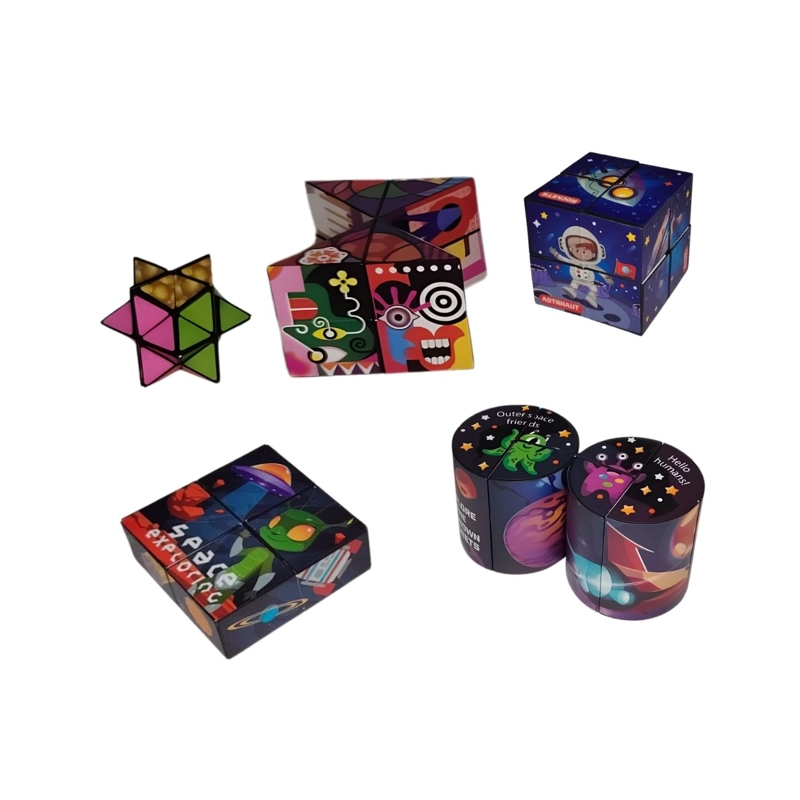 JUGUETE ANTI-ESTRÉS CUBOS MÁGICOS INFINITY 5 EN 1 RUBIK - SET EXPLORACIÓN ESPACIAL - 4