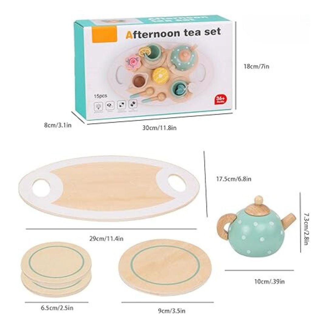 JUEGO DE FIESTA DEL TÉ DE MADERA PARA NIÑAS - 3