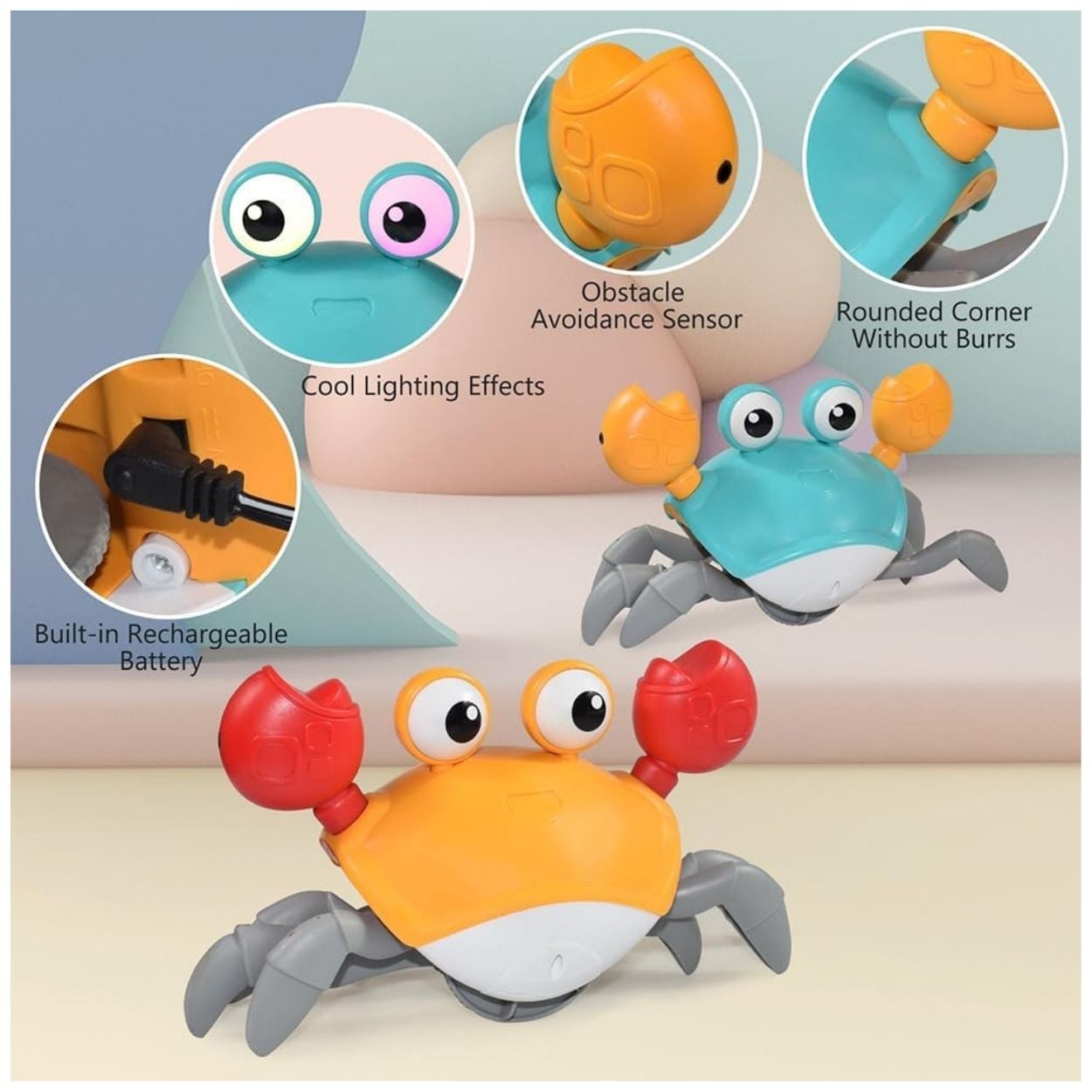Cangrejo Musical Recargable con Luces y Sensor de Movimiento para Bebés - 5