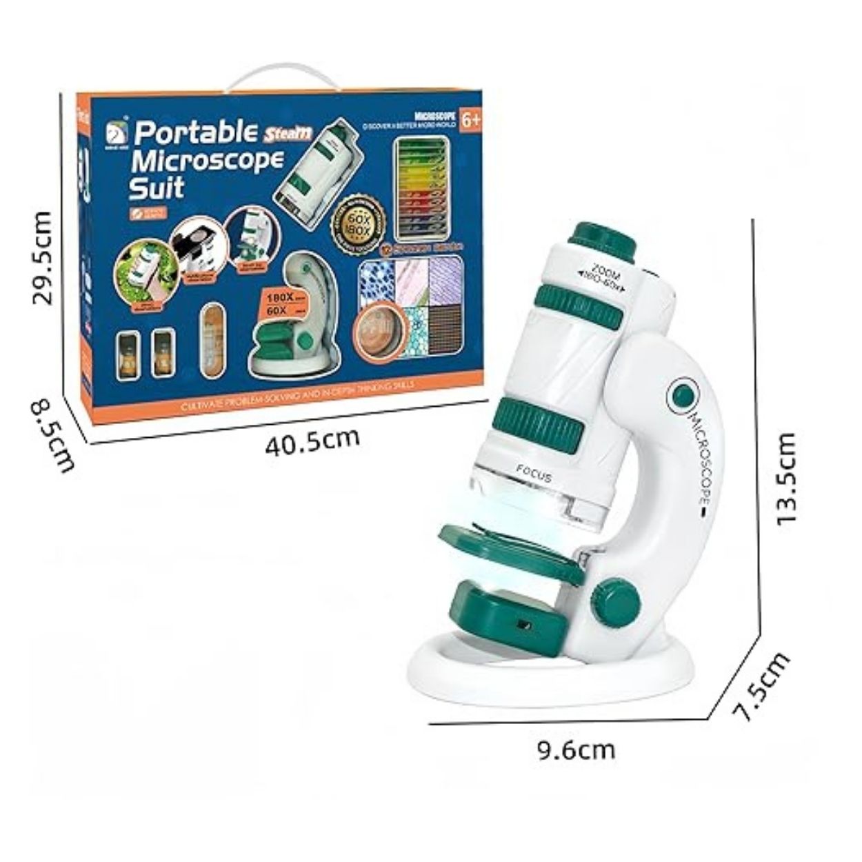 MICROSCOPIO PORTÁTIL INFANTIL KIT STEM PRO - ZOOM 180X + 12 MUESTRAS REALES - 4