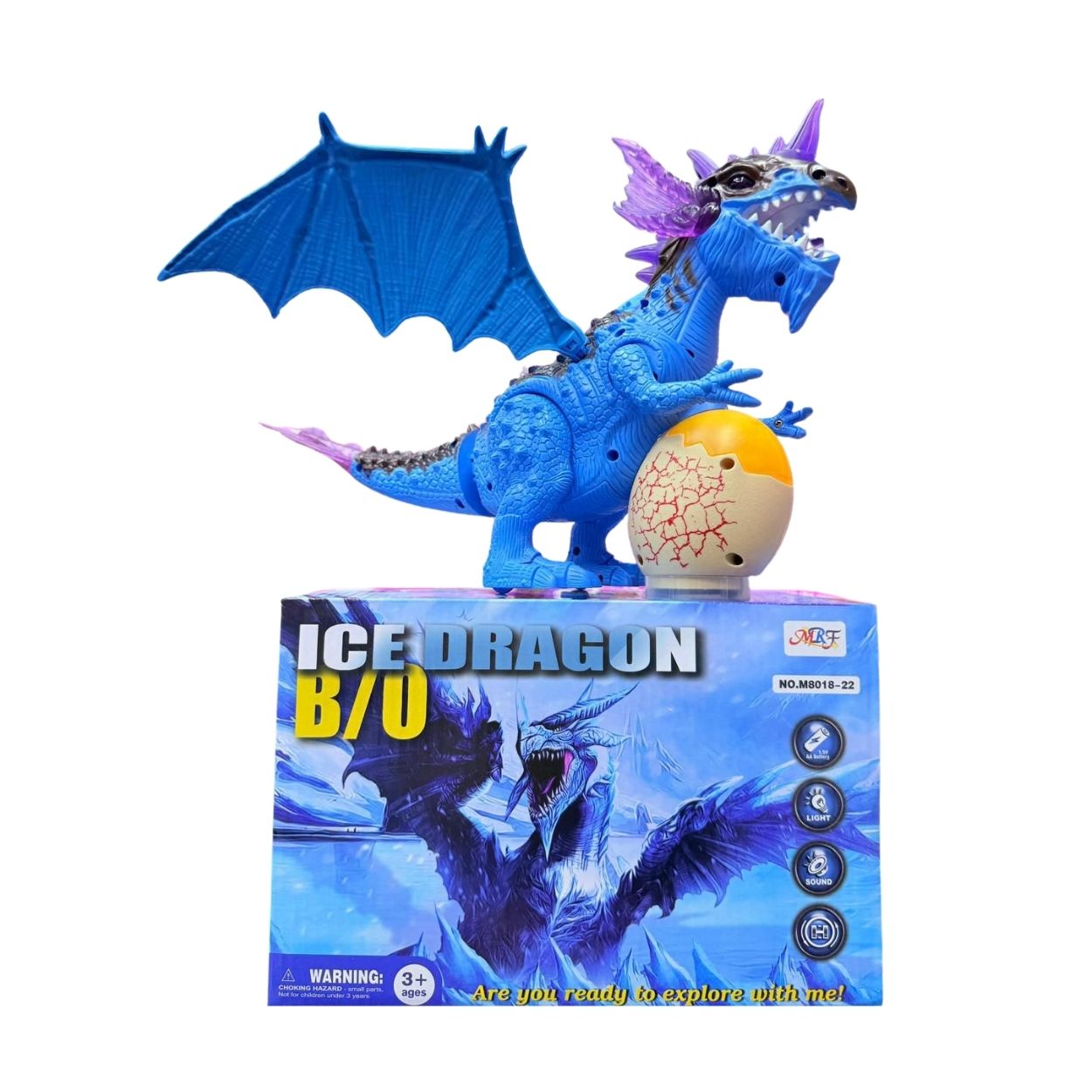 JUGUETE DRAGÓN DINOSAURIO CAMINADOR MUSICAL CON LUCES LED Y HUEVO INTERACTIVO - 1