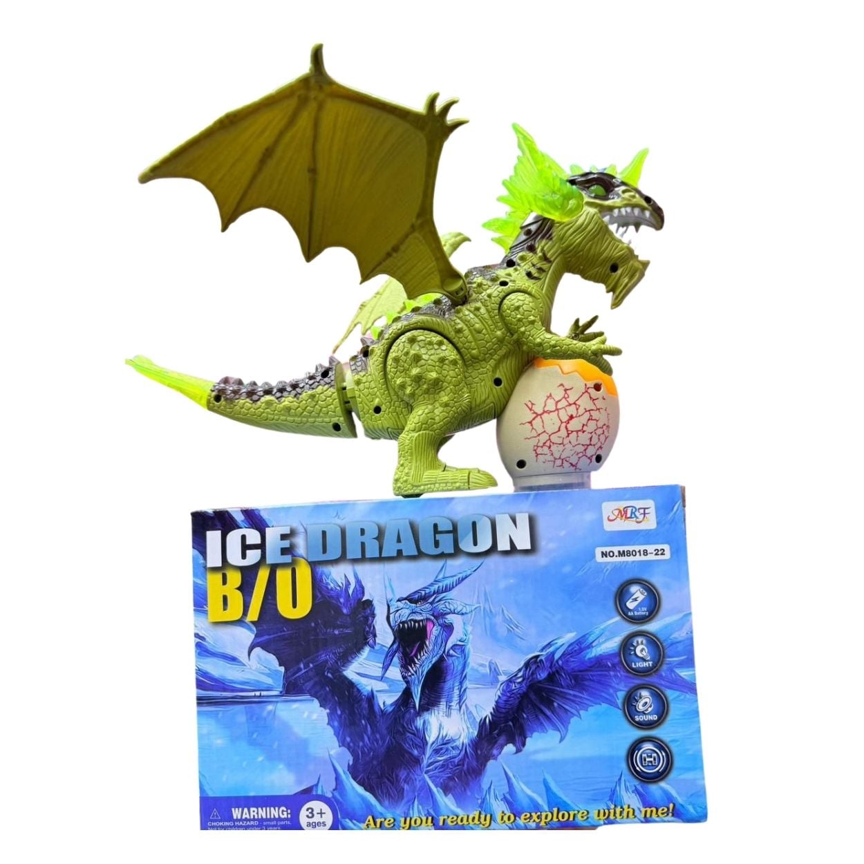 JUGUETE DRAGÓN DINOSAURIO CAMINADOR MUSICAL CON LUCES LED Y HUEVO INTERACTIVO - 1
