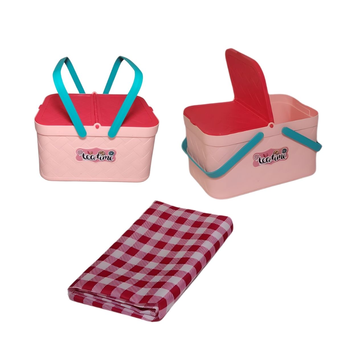 JUEGO DE TE INFANTIL CON CANASTA PORTATIL Y MANTEL DE PICNIC 18 PIEZAS - 3