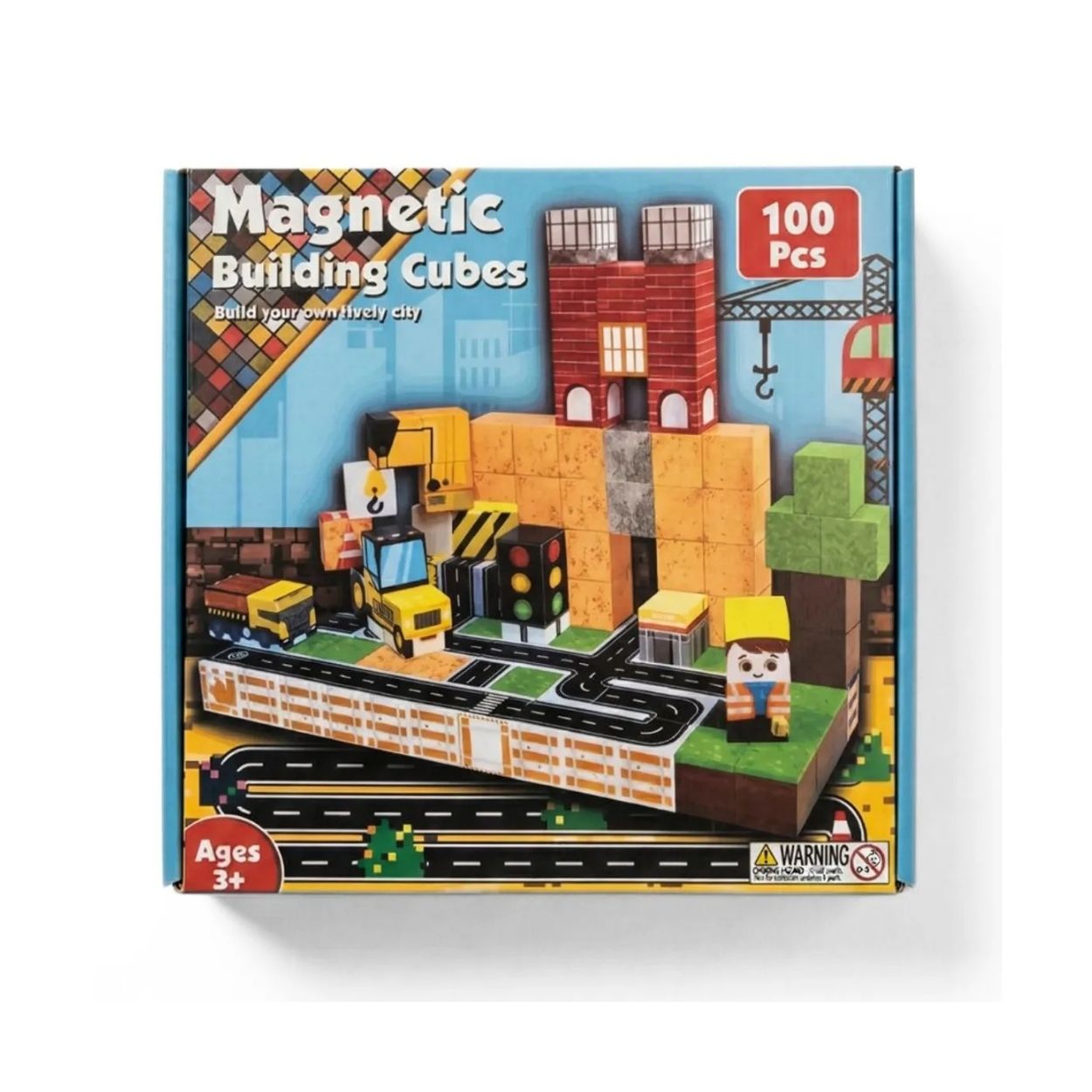 BLOQUES MAGNÉTICOS DE CONSTRUCCIÓN CIUDAD Y GRÚA - COMPATIBLE CON MINECRAFT 100PCS - 4