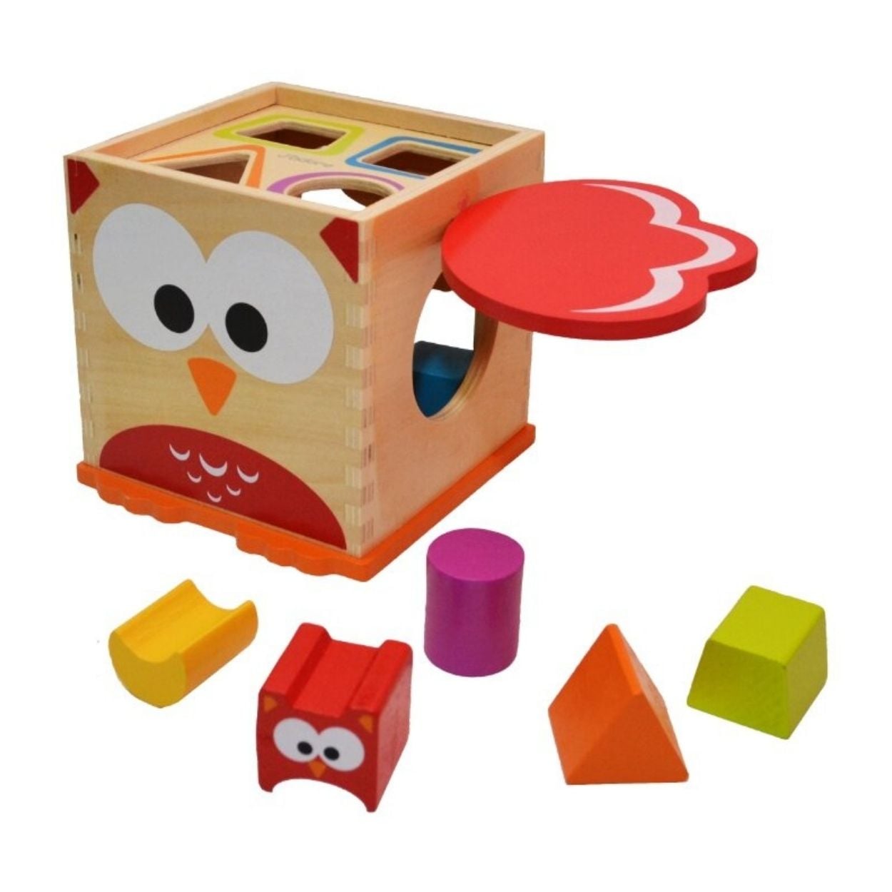 JUGUETE DE MADERA ENCAJABLE BÚHO CUBO DIDÁCTICO J'ADORE - 1