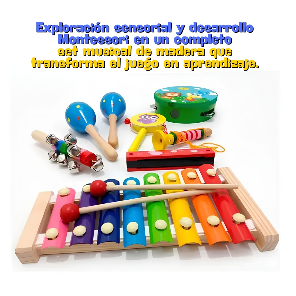 INSTRUMENTOS MUSICALES MONTESSORI DE MADERA PARA NIÑOS - 4