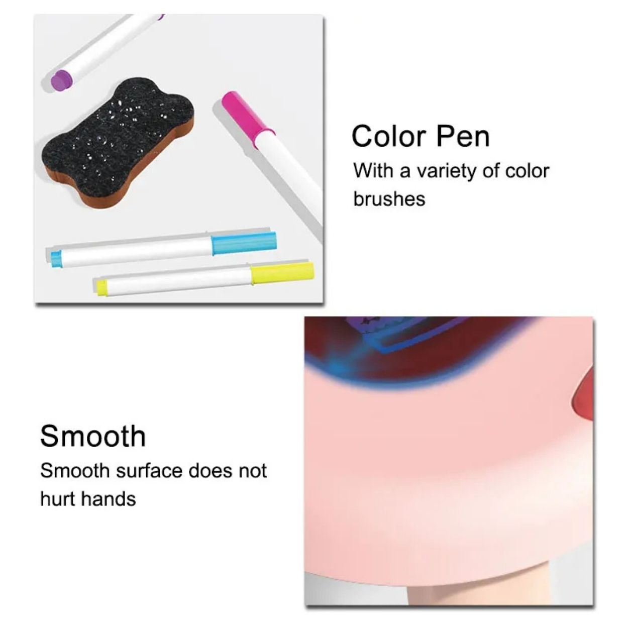 PIZARRA MÁGICA CON LUZ LED PARA NIÑOS MESA DE DIBUJO FLUORESCENTE + PLUMONES - MARRÓN - 3