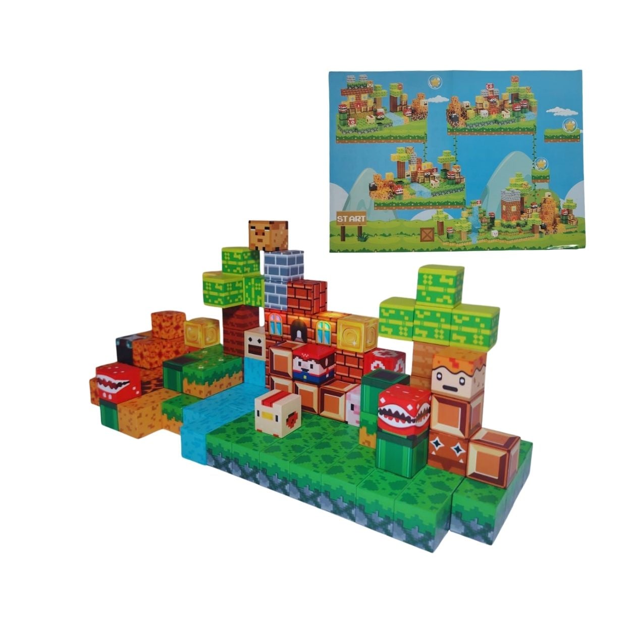 BLOQUES MAGNÉTICOS DE CONSTRUCCIÓN TIPO MINECRAFT - SET DE 137 PIEZAS - 1