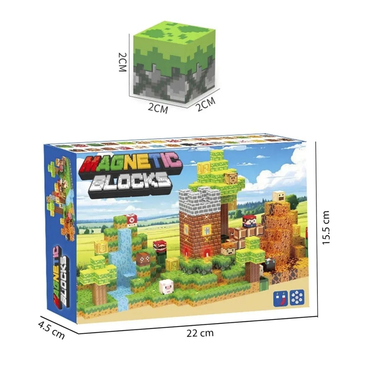 BLOQUES MAGNÉTICOS DE CONSTRUCCIÓN TIPO MINECRAFT - SET DE 137 PIEZAS - 3