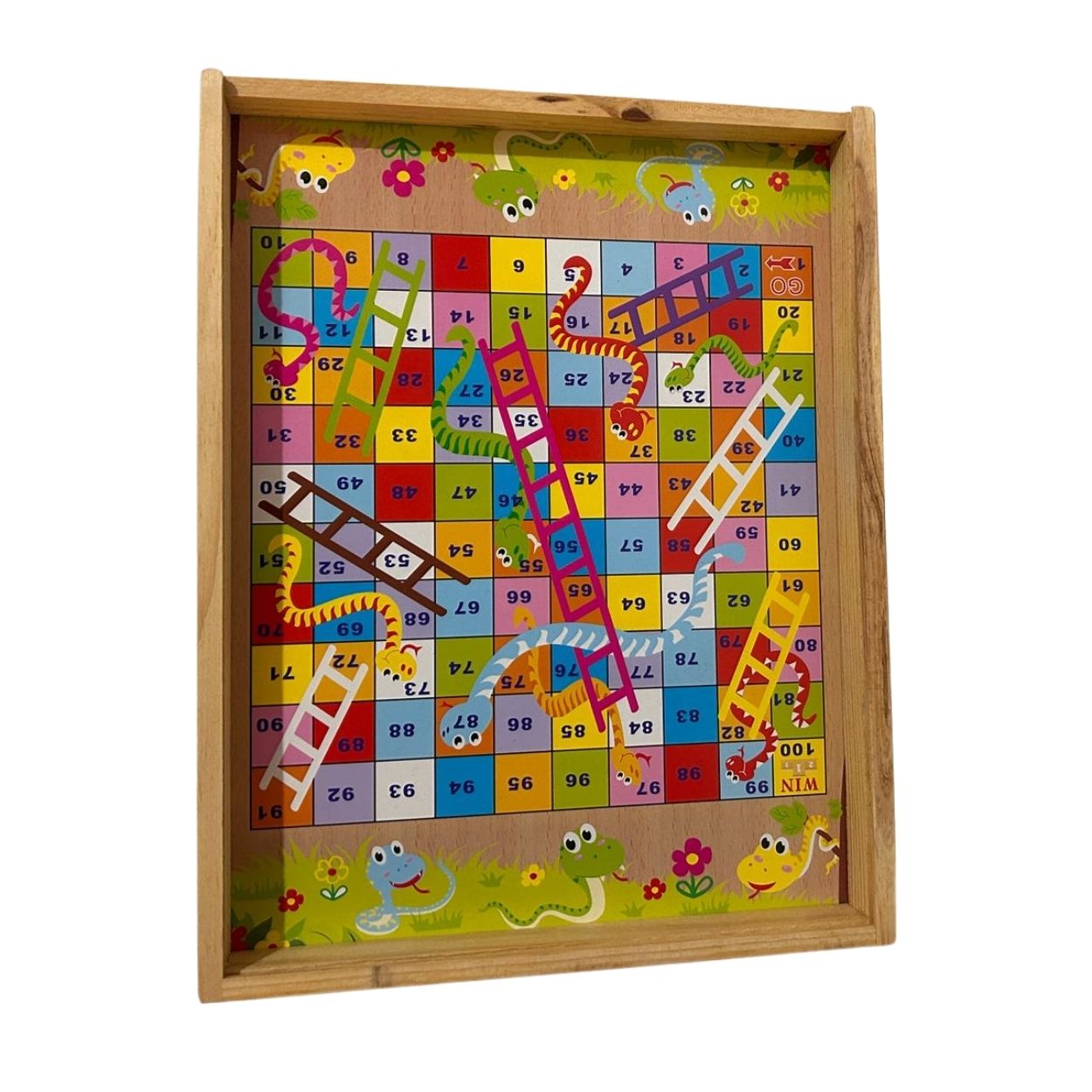 Tablero Multijuego De Madera 4 En 1 Serpientes Escaleras Ludo Y Damas - 7