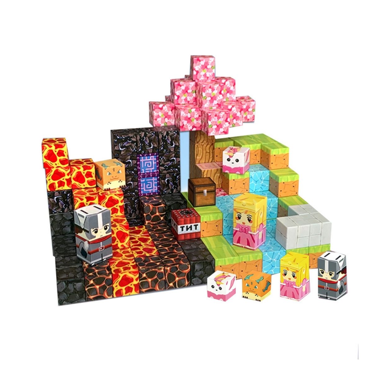 BLOQUES MAGNÉTICOS DE CONSTRUCCIÓN 120 PCS - MUNDO FANTASÍA DE PRINCESAS Y DRAGONES - 1