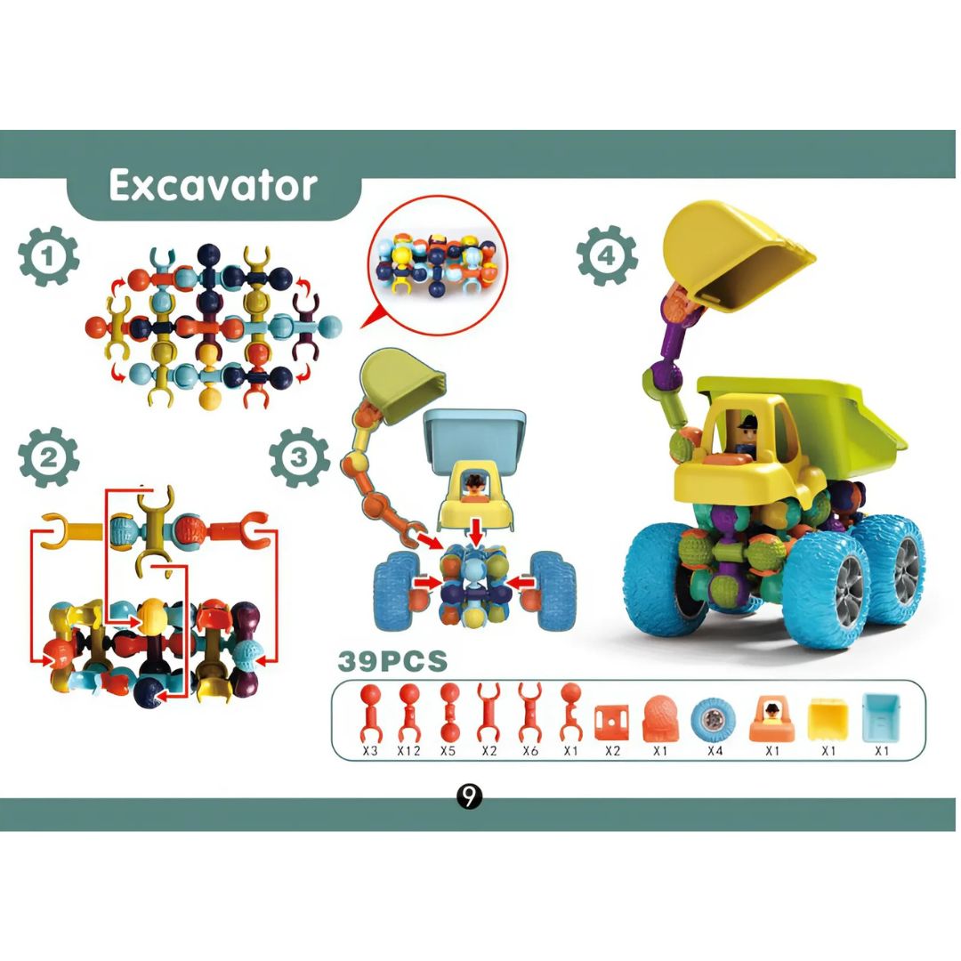 JUEGO DE CONSTRUCCIÓN EXCAVADORA MECANO 39 PZS NIÑO - 3