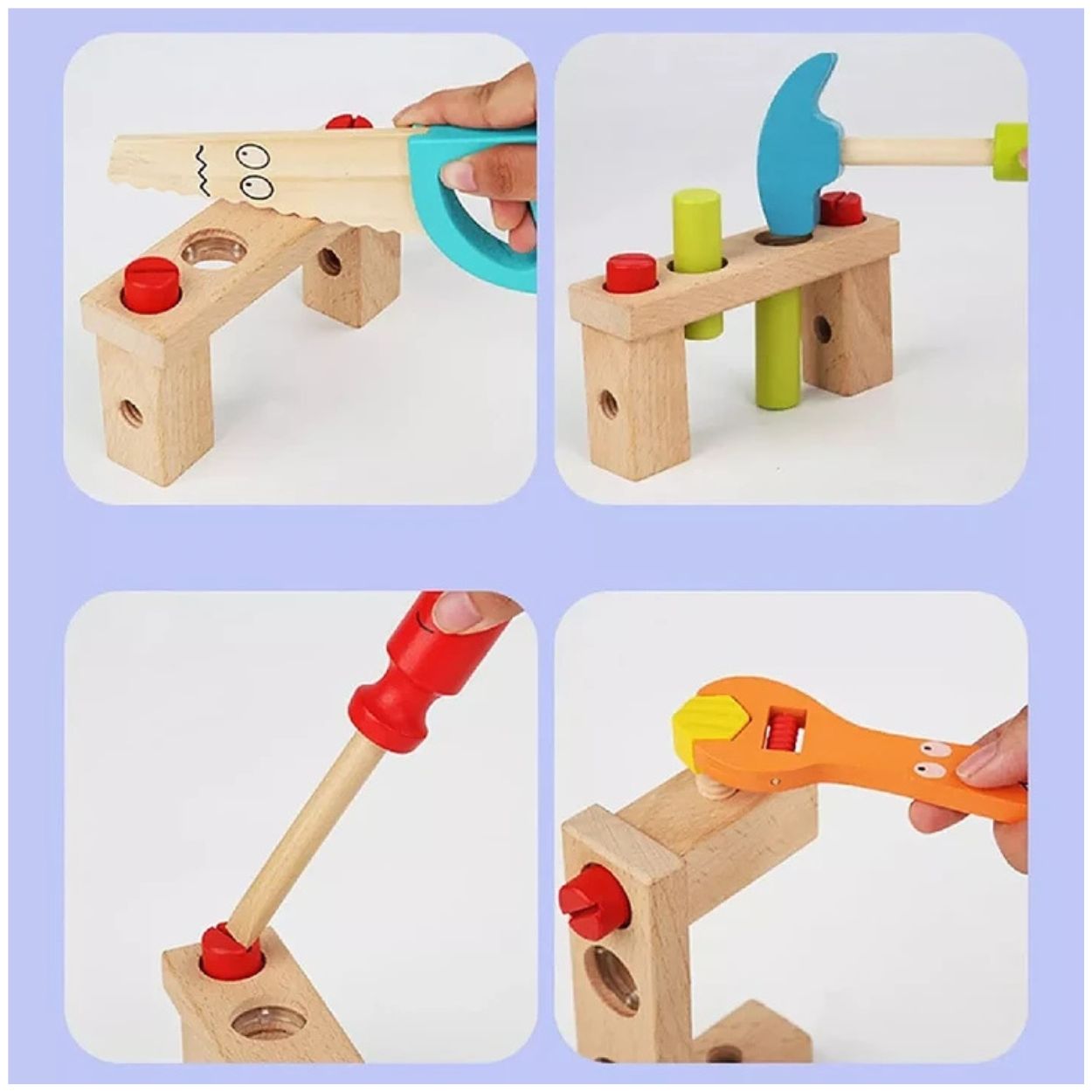 KIT CINTURON HERRAMIENTAS DE MADERA - JUEGO EDUCATIVO DE ROLES - 5