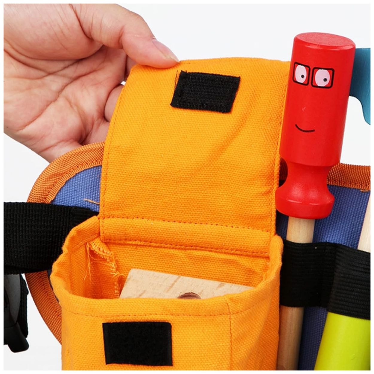 KIT CINTURON HERRAMIENTAS DE MADERA - JUEGO EDUCATIVO DE ROLES - 7