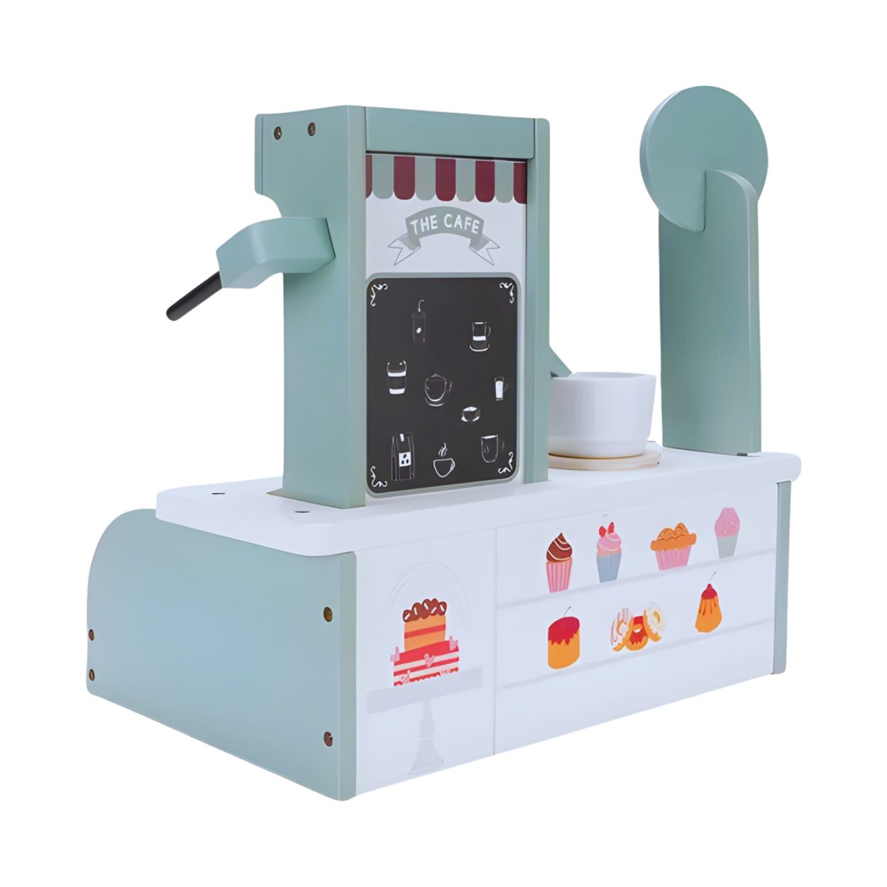 SET CAFETERÍA CON ACCESORIOS Y DULCES DE JUGUETE DE MADERA MONTESSORI - 5
