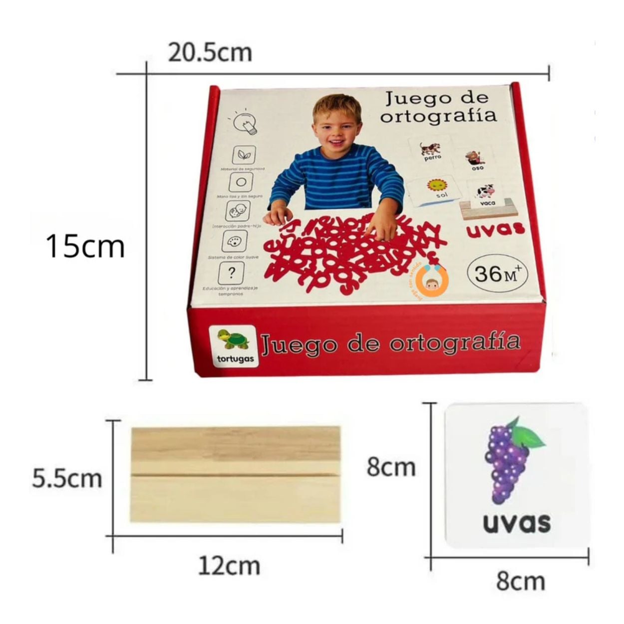 JUEGO DE ORTOGRAFÍA Y LECTOESCRITURA EN ESPAÑOL PARA NIÑOS - MADERA MONTESSORI - 3