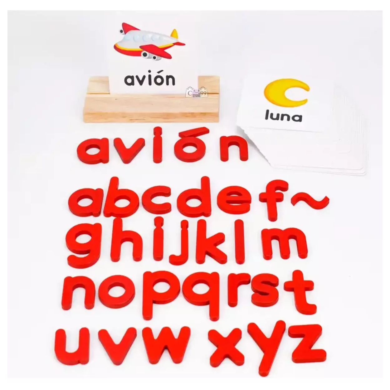 JUEGO DE ORTOGRAFÍA Y LECTOESCRITURA EN ESPAÑOL PARA NIÑOS - MADERA MONTESSORI - 5