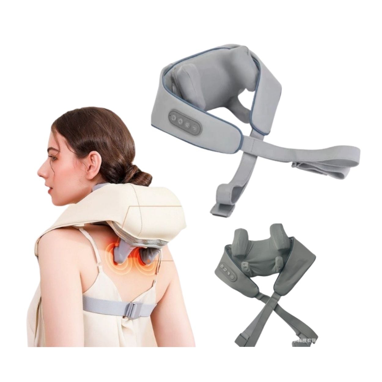 MASAJEADOR CERVICAL PORTÁTIL PREMIUM CON TERAPIA DE CALOR Y CARGA USB - 1