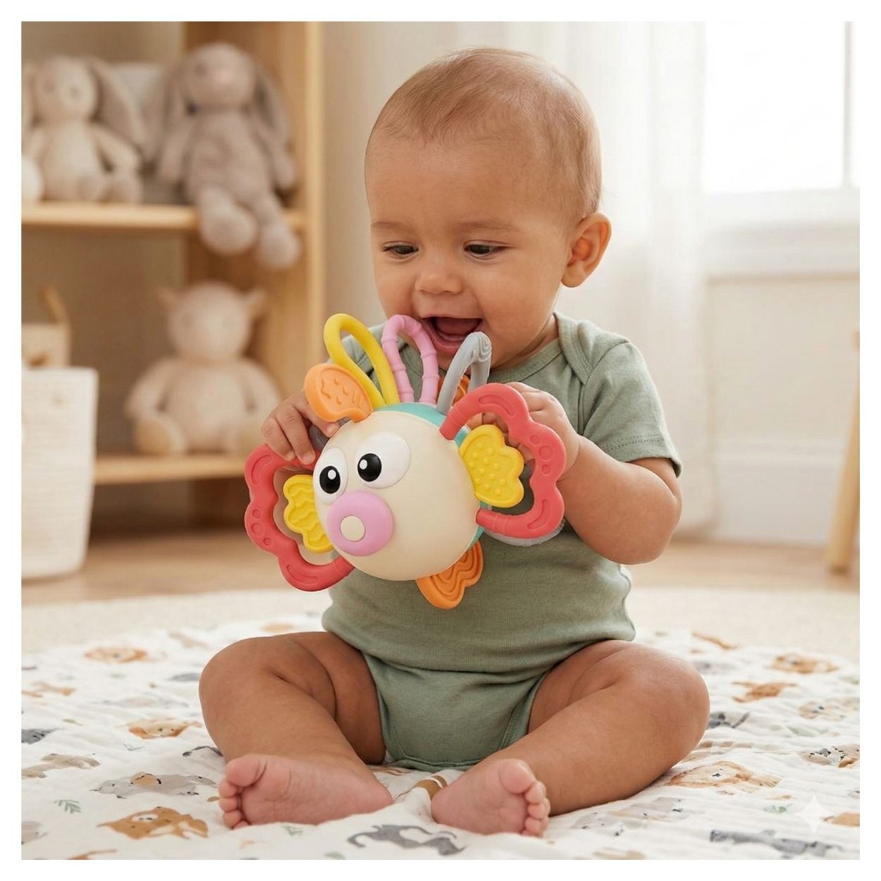 PEZ SONAJERO MOLAR SENSORIAL PARA BEBÉ 3 EN 1 JUGUETE DE ESTIMULACIÓN TEMPRANA - 4