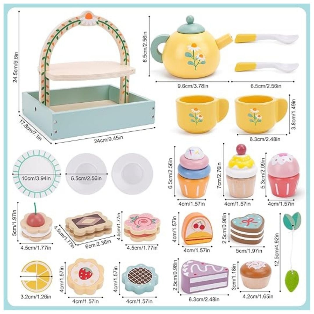 JUEGO DE TÉ DE MADERA DIDÁCTICO MONTESSORI - SET DE REPOSTERÍA PARA ESTIMULACIÓN TEMPRANA - 4
