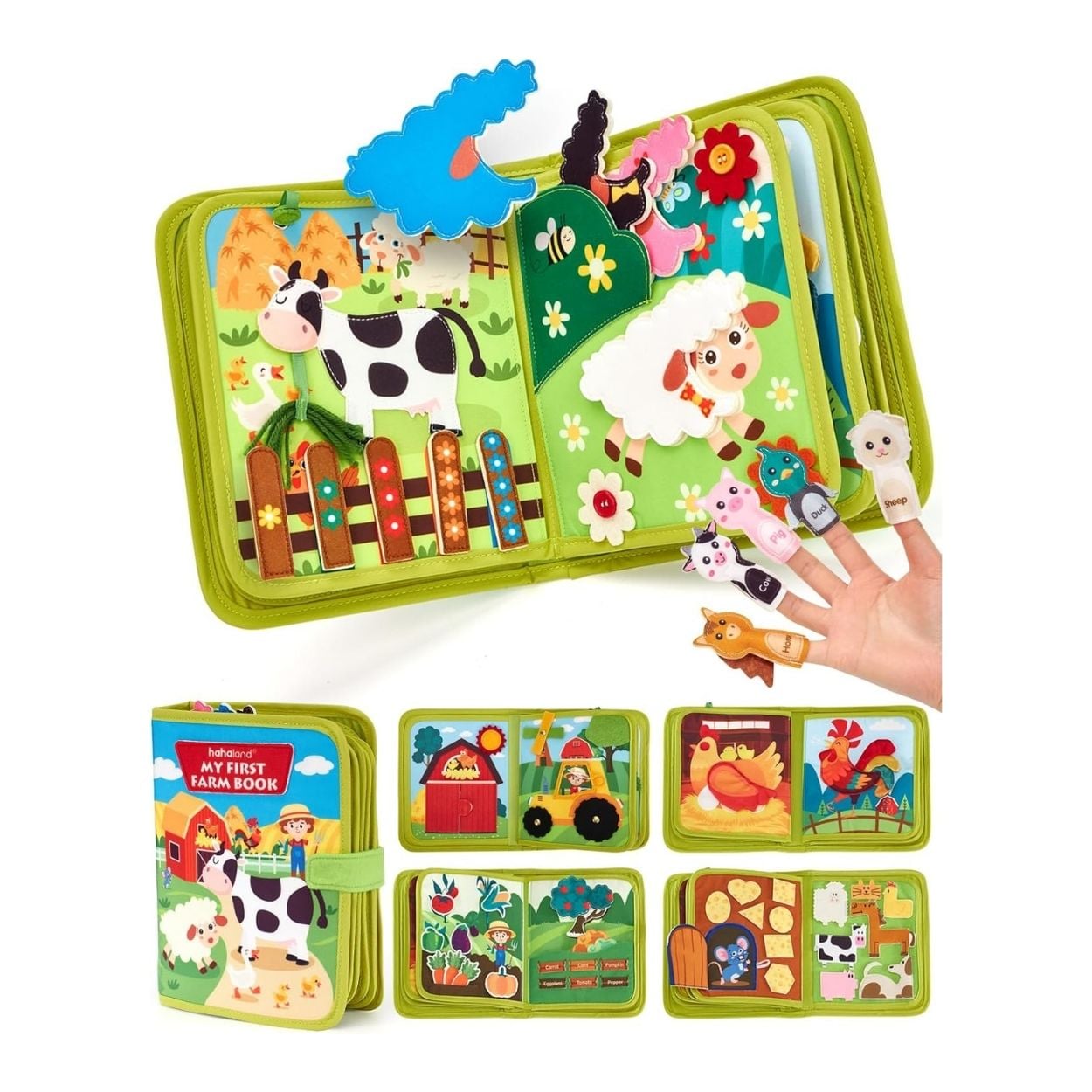 JUEGO SENSORIAL MI PRIMER LIBRO DE GRANJA DIDÁCTICO CON TÍTERES DE DEDO - 1