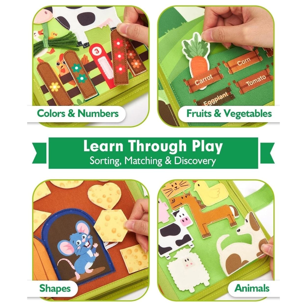 JUEGO SENSORIAL MI PRIMER LIBRO DE GRANJA DIDÁCTICO CON TÍTERES DE DEDO - 5