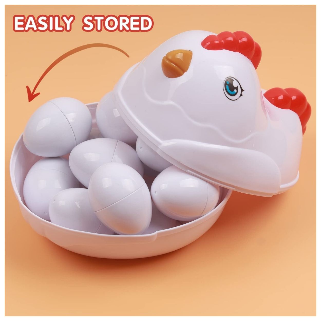 GALLINITA JUGUETE DE ENCAJE MONTESSORI HUEVOS CON NÚMEROS Y FORMAS - 5