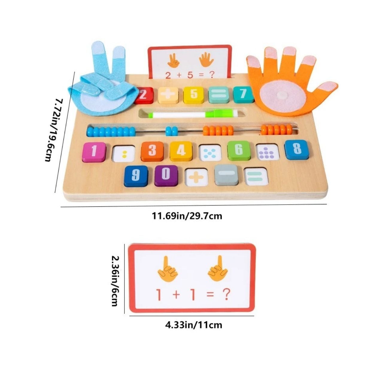 TABLERO MONTESSORI DE CONTEO MATEMÁTICO CON MANITOS Y PIZARRA MÁGICA - 2