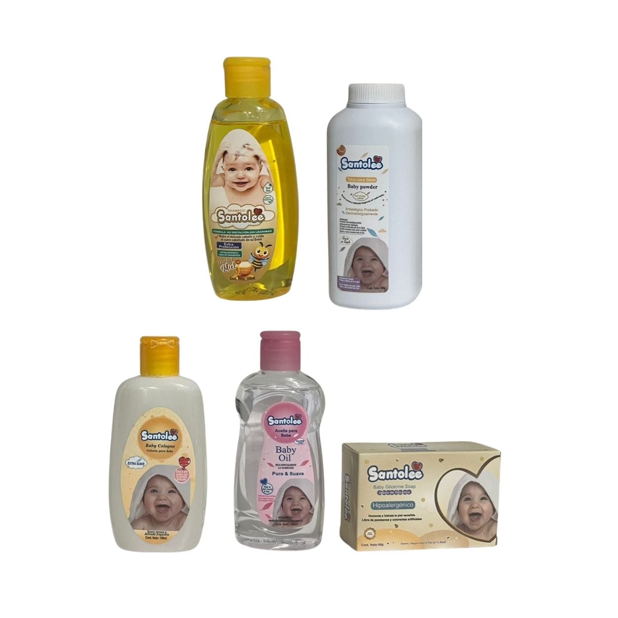 KIT DE ASEO PARA BEBÉ SANTOLEE BABY PACK X 5 PZS CUIDADO COMPLETO - NIÑA - 2