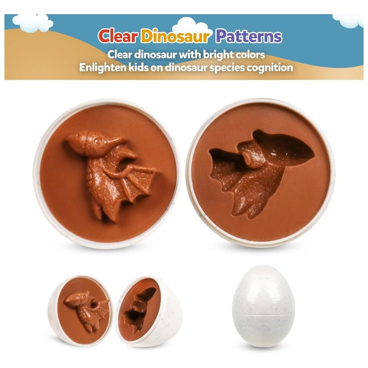 SET HUEVOS DE DINOSAURIO JUGUETE DIDÁCTICO ENCAJE Y COLOR 12 PZS - 4