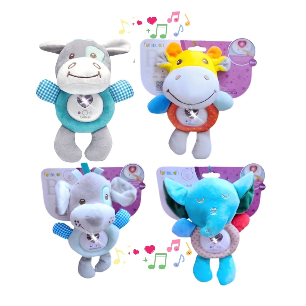 PELUCHE DE APEGO CON LUCES Y SONIDO PARA BEBÉ NIÑO - FUNMUCH AMIGO MUSICAL - 1