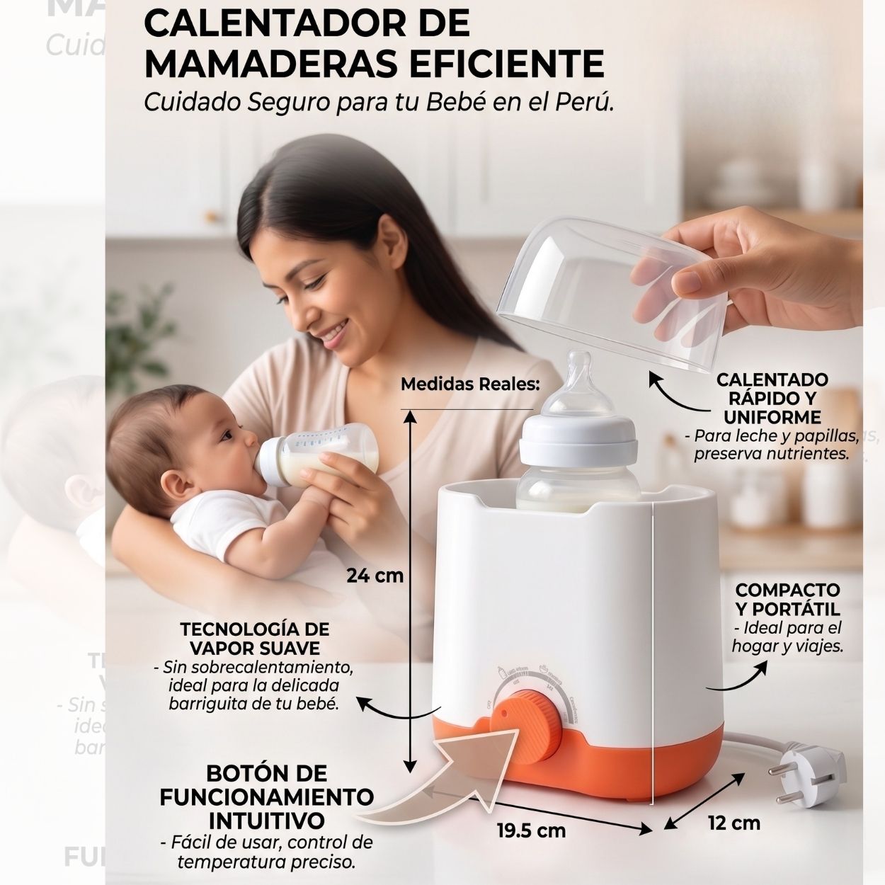 ESTERILIZADOR DE MAMADERAS Y CALENTADOR RÁPIDO 6 EN 1 MULTIFUNCIÓN - 2