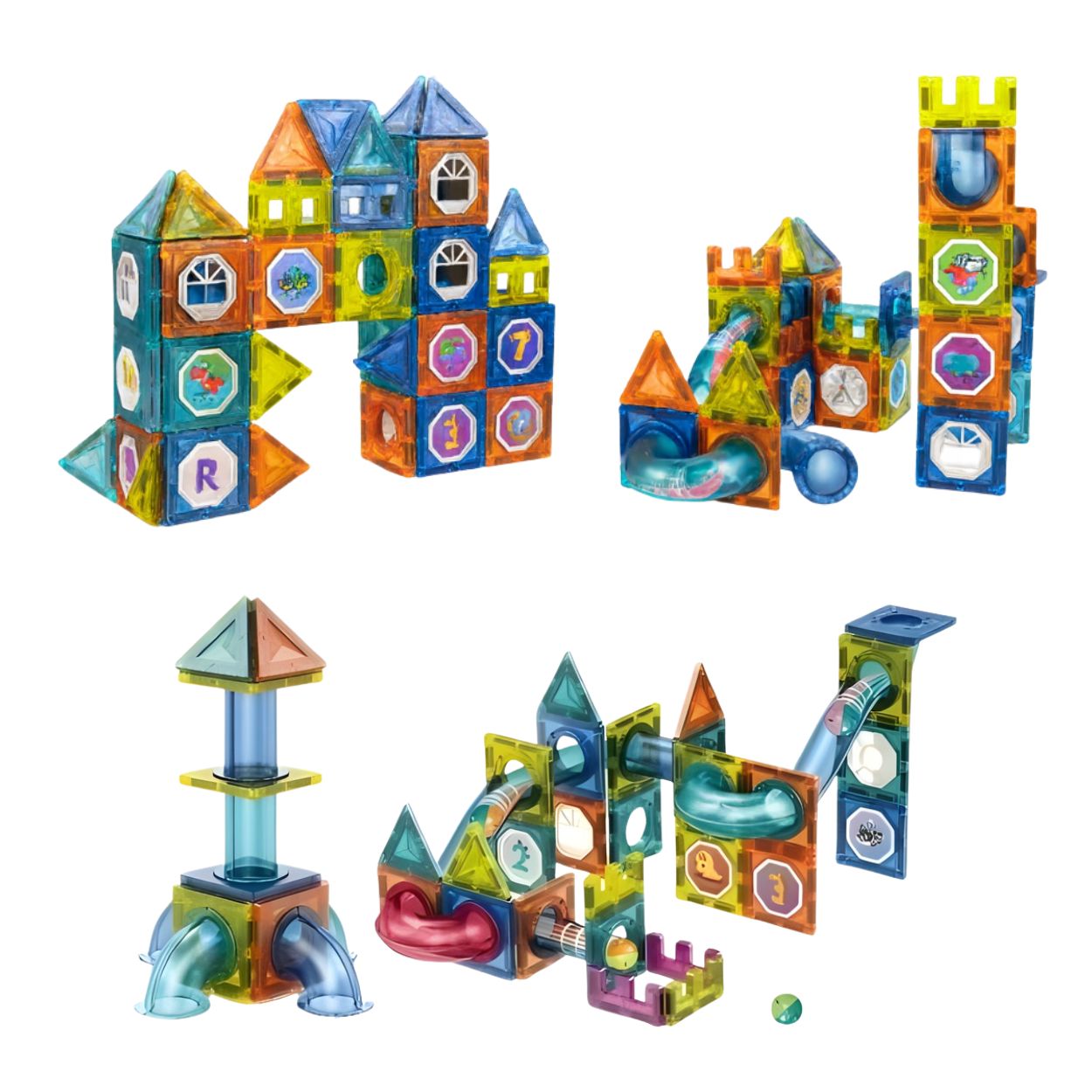 BLOQUES MAGNÉTICOS DE CONSTRUCCIÓN 3D PISTA DE CARRERAS 68 PZS - JUGUETE EDUCATIVO NIÑOS - 2