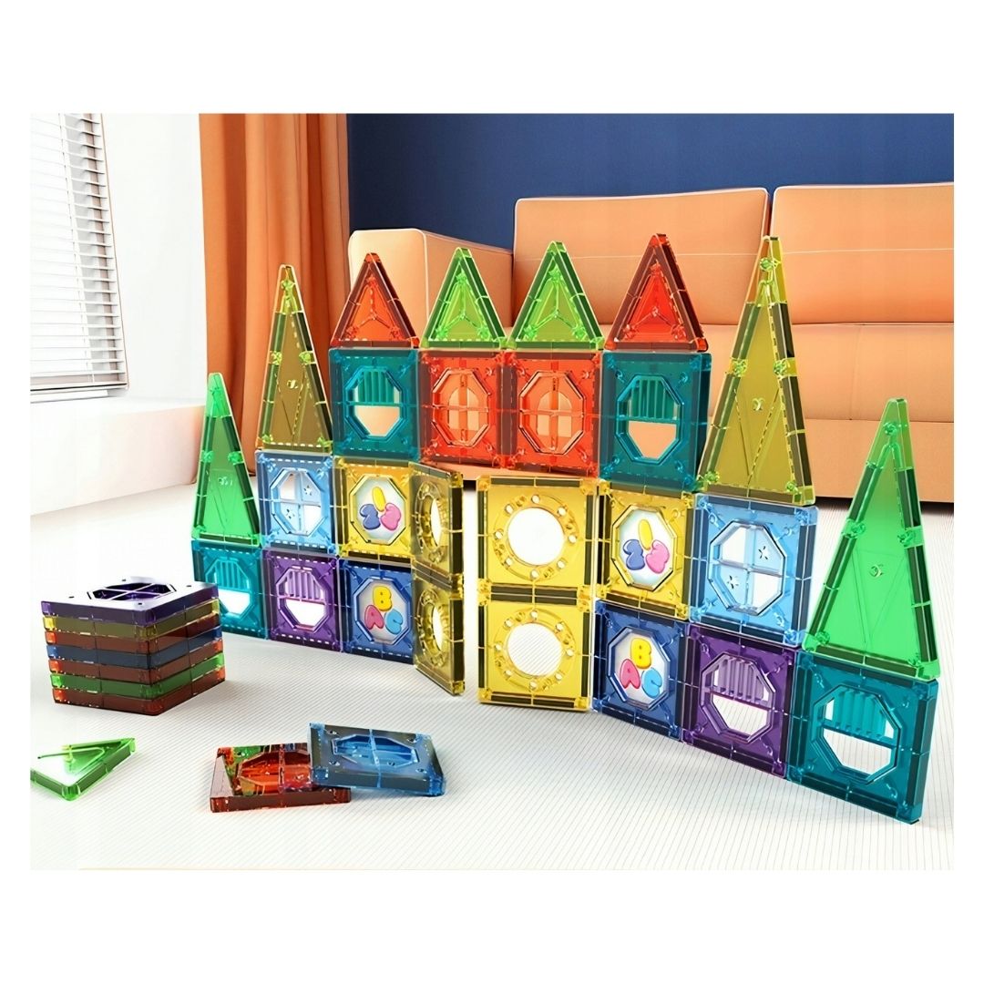 BLOQUES MAGNÉTICOS DE CONSTRUCCIÓN 3D PISTA DE CARRERAS 68 PZS - JUGUETE EDUCATIVO NIÑOS - 4