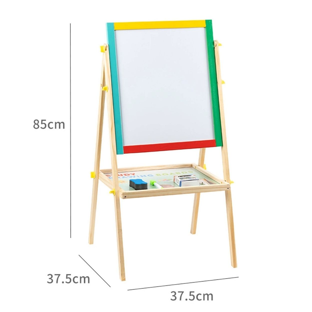PIZARRA DIDÁCTICA DE MADERA 2 EN 1 CABALLETE INFANTIL CON MESA - 6