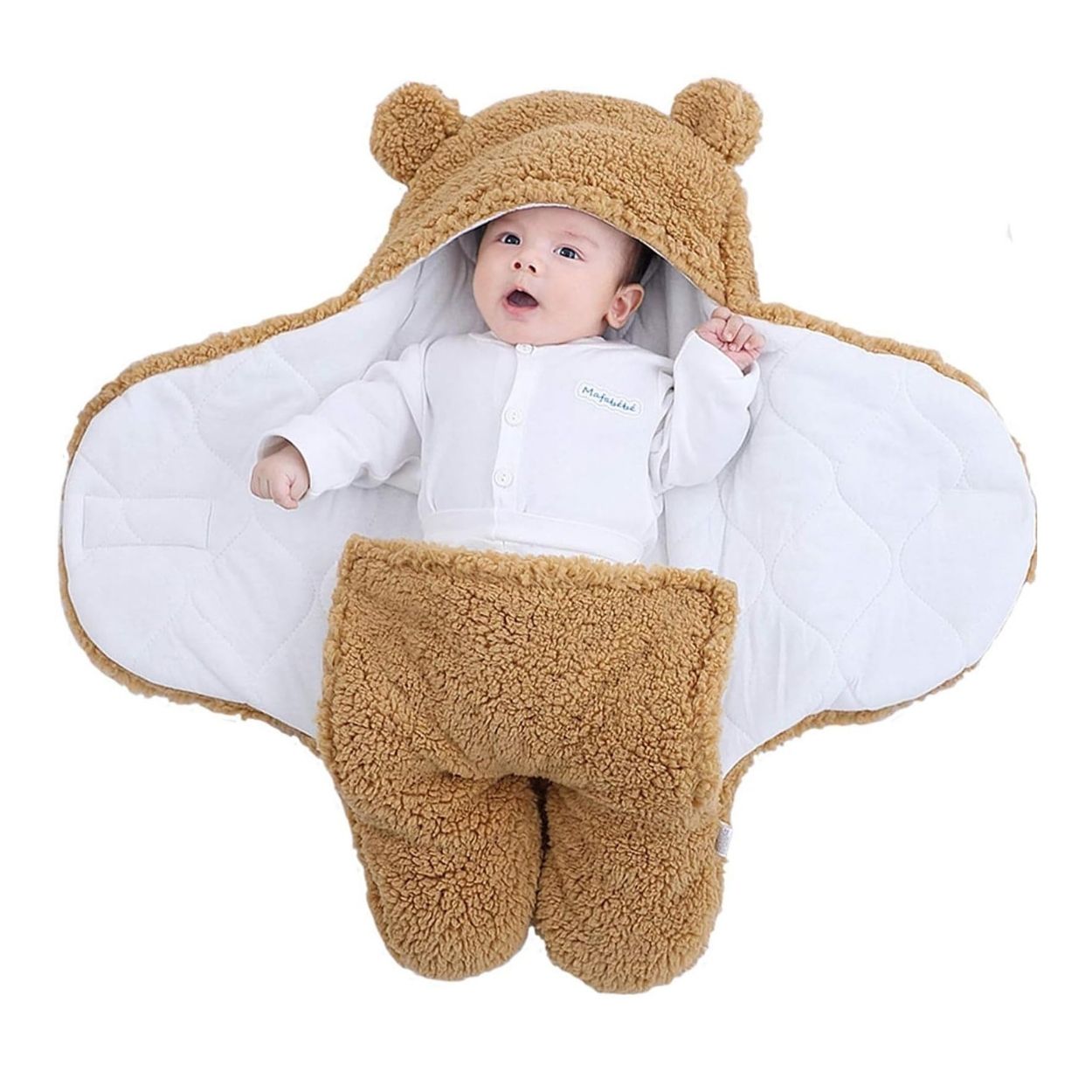 MANTA SACO DE DORMIR ENVOLVENTE OSITO ACOLCHADO PARA BEBÉ - COLOR ALEATORIO - 1