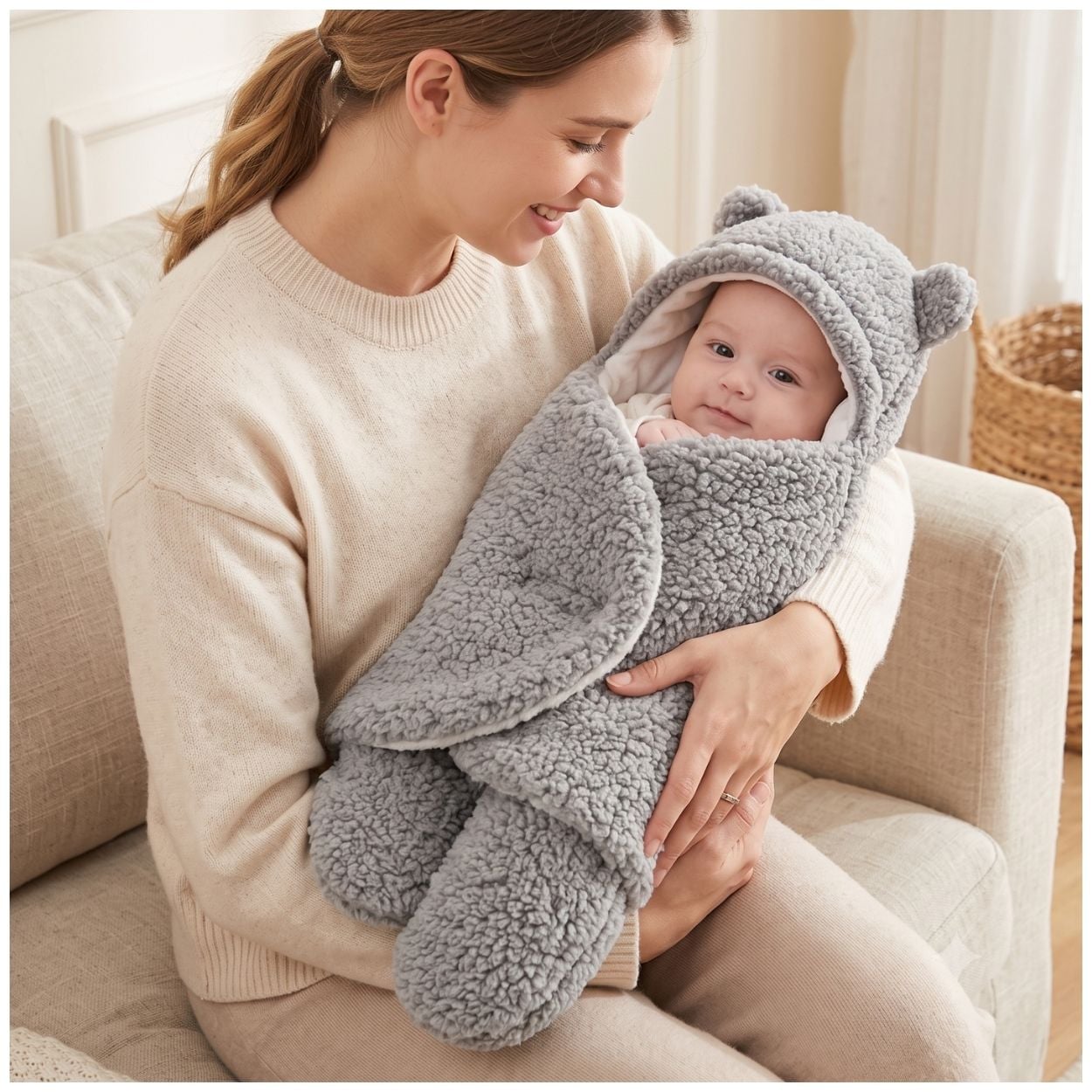 MANTA SACO DE DORMIR ENVOLVENTE OSITO ACOLCHADO PARA BEBÉ - COLOR ALEATORIO - 4