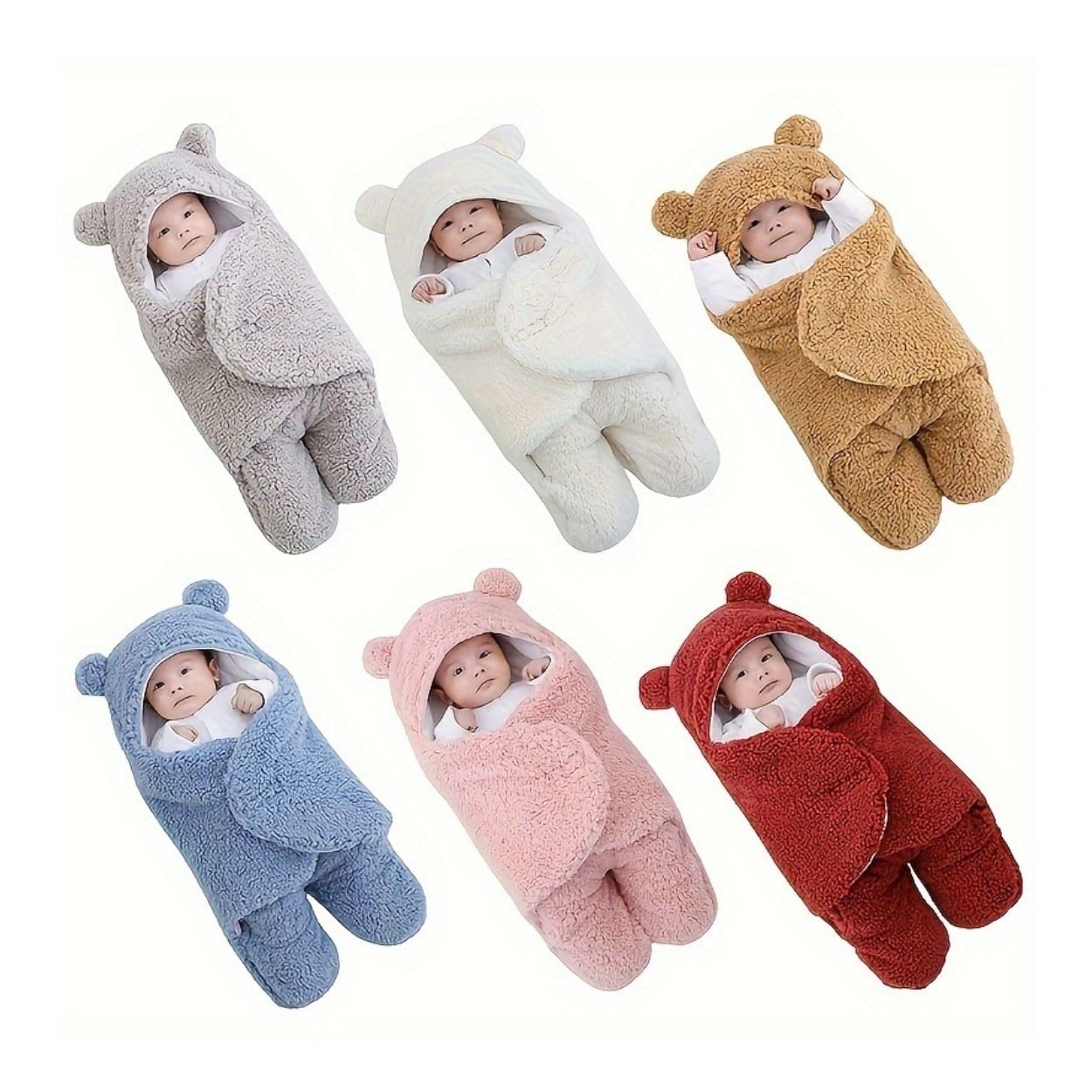 MANTA SACO DE DORMIR ENVOLVENTE OSITO ACOLCHADO PARA BEBÉ - COLOR ALEATORIO - 5