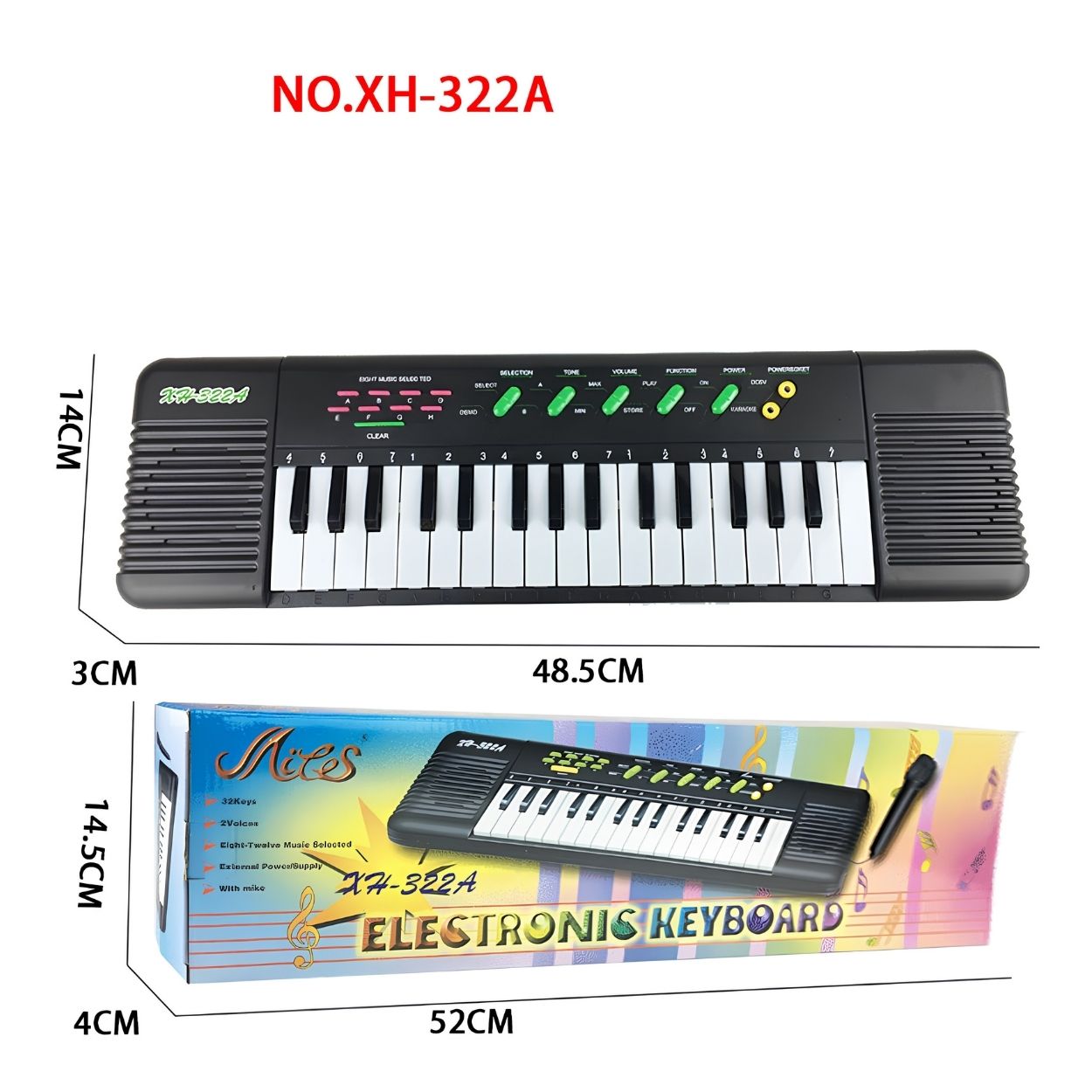 TECLADO PIANO ELECTRONICO MUSICAL DE 32 TECLAS CON MICROFONO - 4