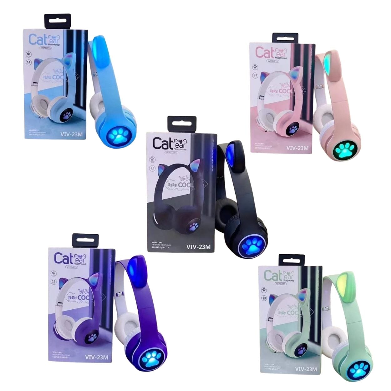 AUDÍFONO OREJAS GATO BLUETOOTH LUCES RGB VIV-23M PARA NIÑOS - 4