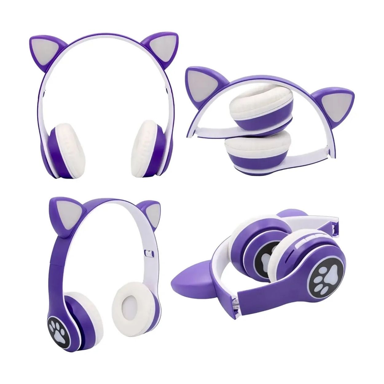 AUDÍFONO OREJAS GATO BLUETOOTH LUCES RGB VIV-23M PARA NIÑOS - 6