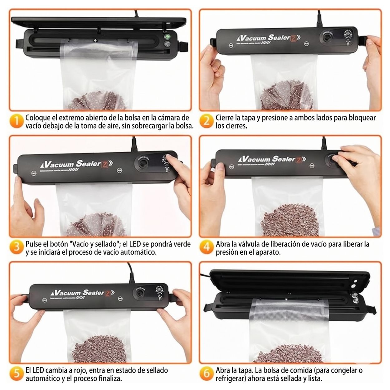 SELLADORA AL VACÍO CONSERVADOR DE ALIMENTOS AUTOMÁTICA + BOLSAS REGALO - 3