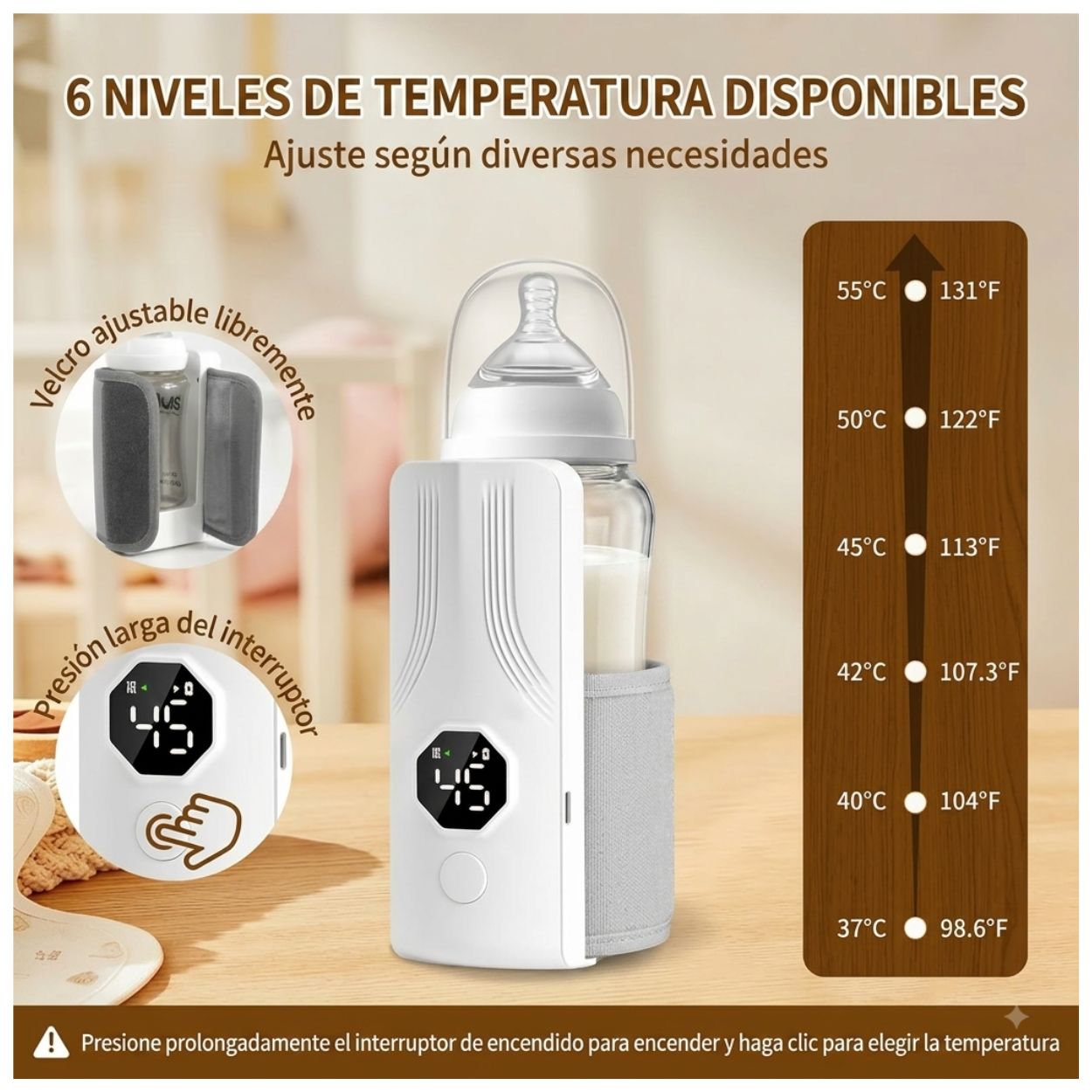 CALENTADOR DE BIBERONES RECARGABLE Y PORTÁTIL - 3