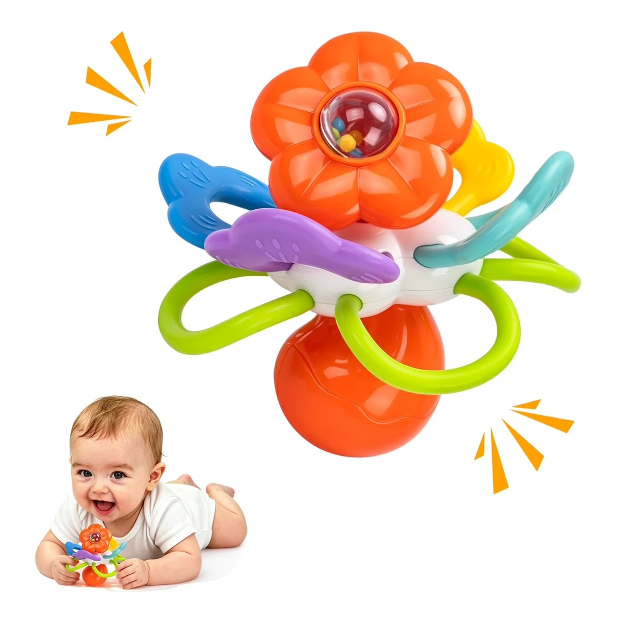 SONAJA JUGUETE MOLAR FLOR SENSORIAL PARA BEBÉ - 1