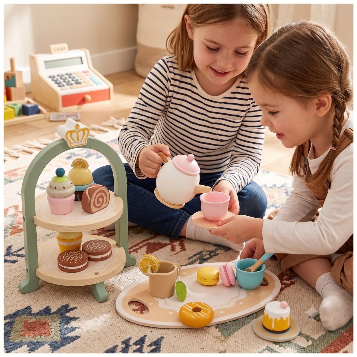 JUEGO DE TÉ Y PASTELERÍA DE MADERA NIÑOS INFANTIL - 3