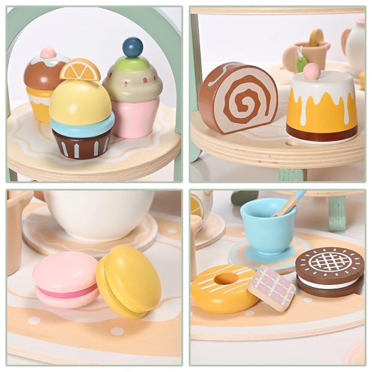 JUEGO DE TÉ Y PASTELERÍA DE MADERA NIÑOS INFANTIL - 4