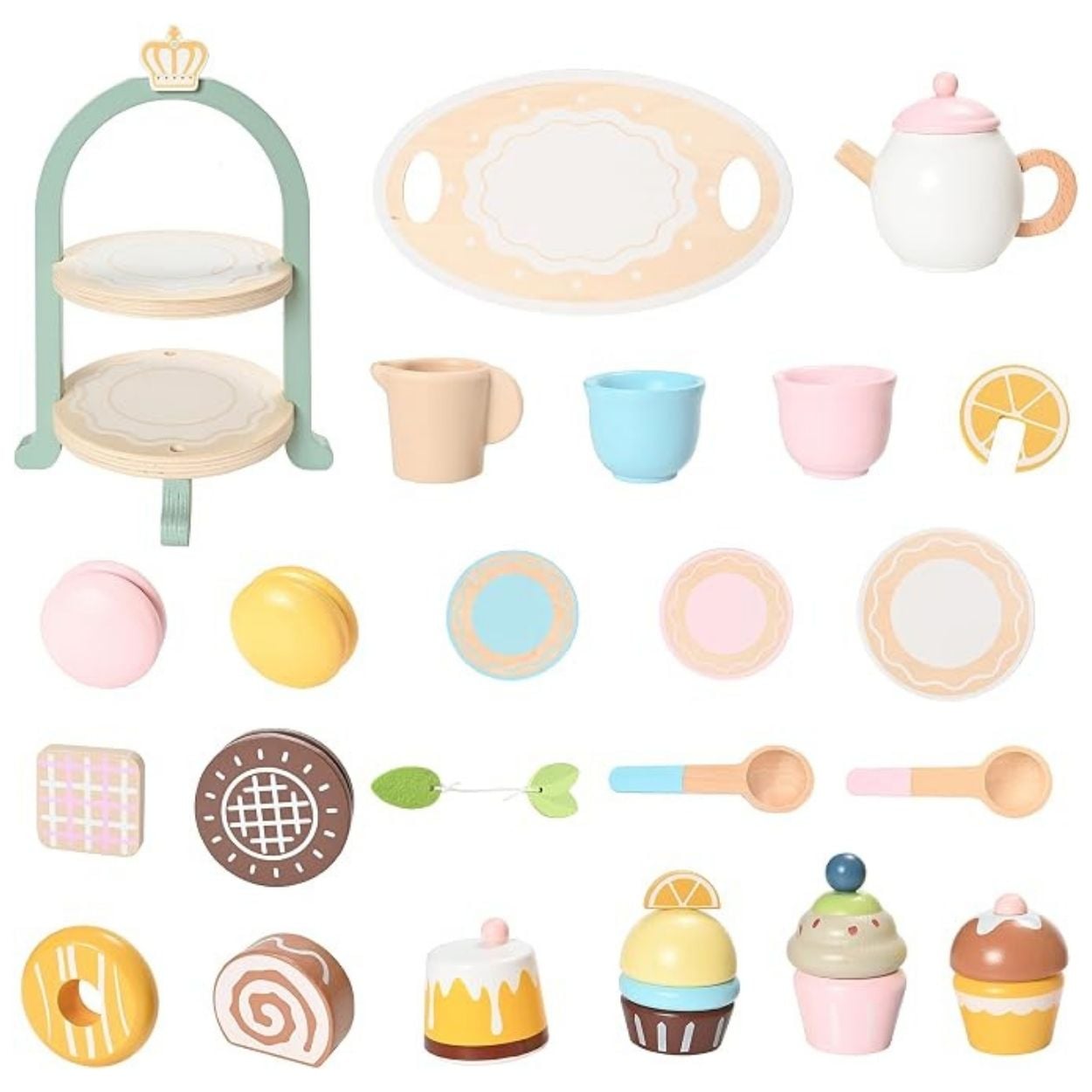 JUEGO DE TÉ Y PASTELERÍA DE MADERA NIÑOS INFANTIL - 5