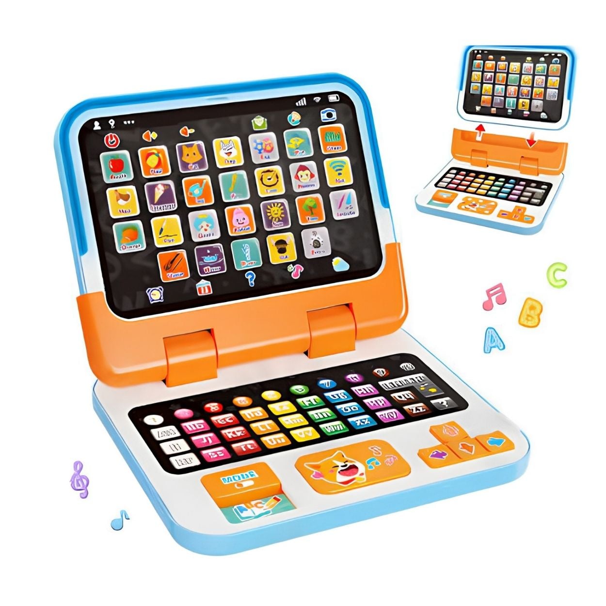 LAPTOP EDUCATIVA BILINGÜE 2 EN 1 JUGUETE TABLET INTERACTIVA NIÑOS - 1